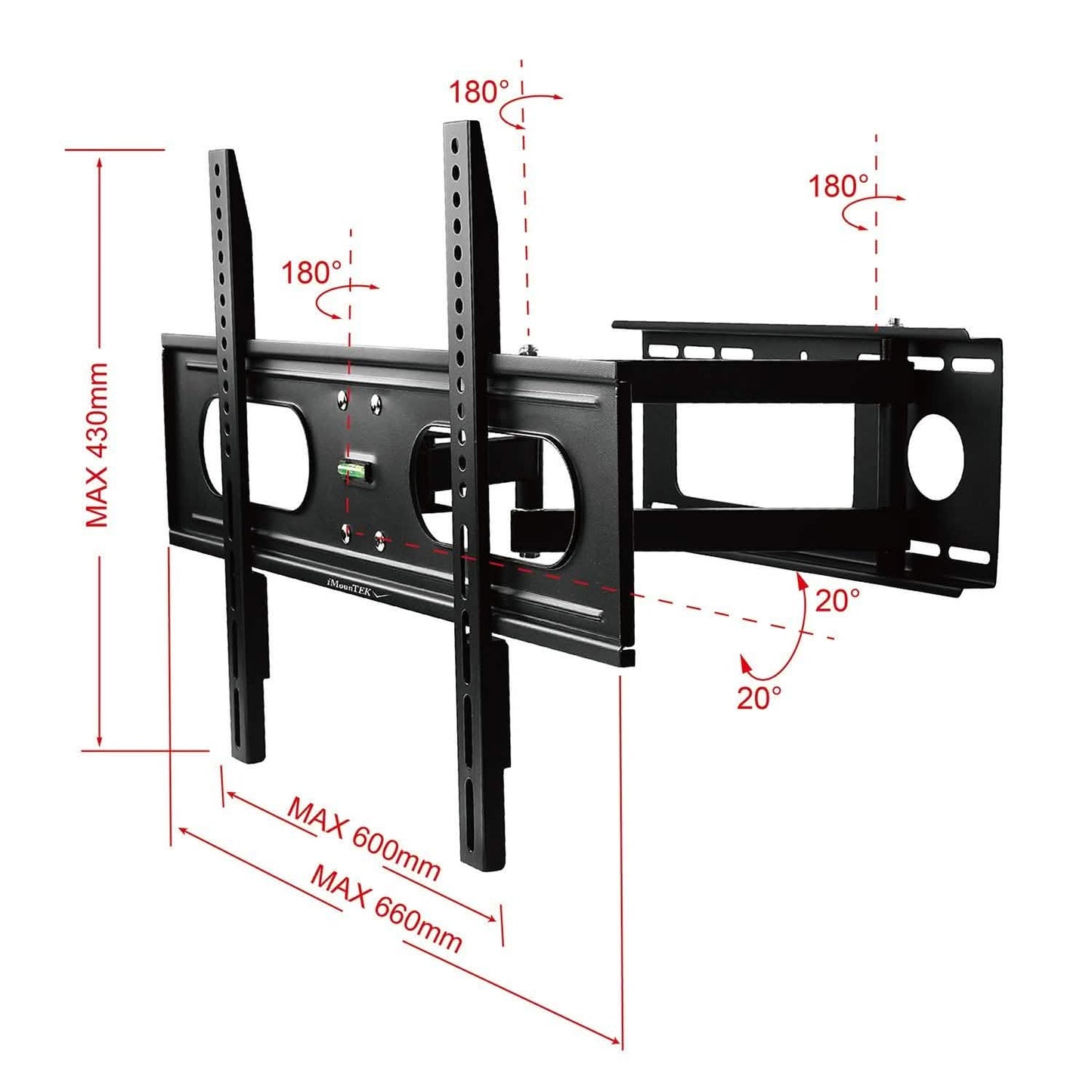 Vollbewegliche TV-Wandhalterung für 37"-70" Fernseher