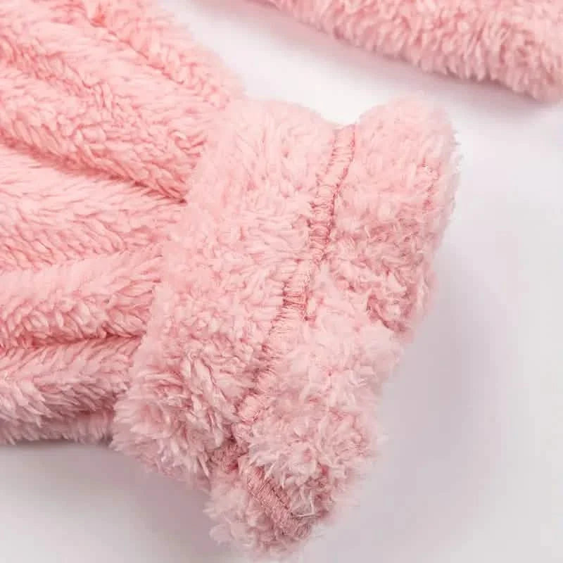 Flauschiger Pyjama-Overall mit Kapuze für Musikfestivals, langärmlige Lingerie & Nachtwäsche mit Reißverschluss