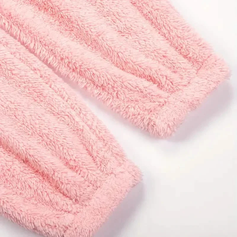 Flauschiger Pyjama-Overall mit Kapuze für Musikfestivals, langärmlige Lingerie & Nachtwäsche mit Reißverschluss