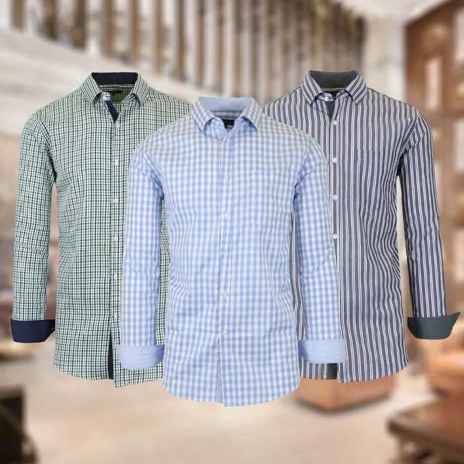 Galaxy by Harvic Herren Langarm Slim-Fit Bedrucktes Hemd
