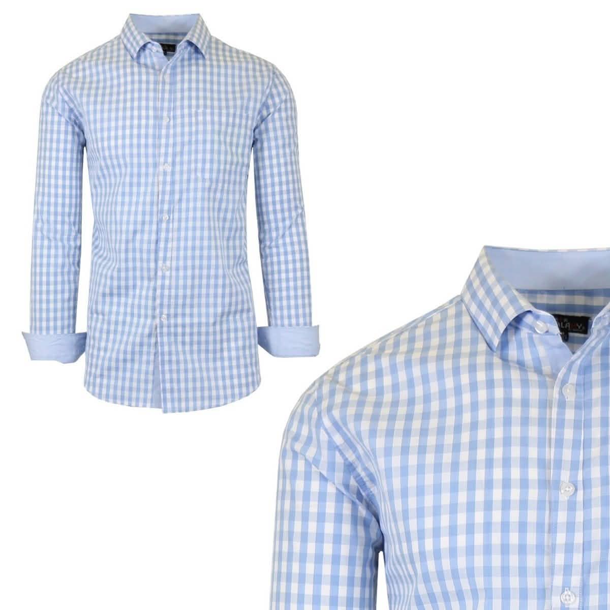 Galaxy by Harvic Herren Langarm Slim-Fit Bedrucktes Hemd