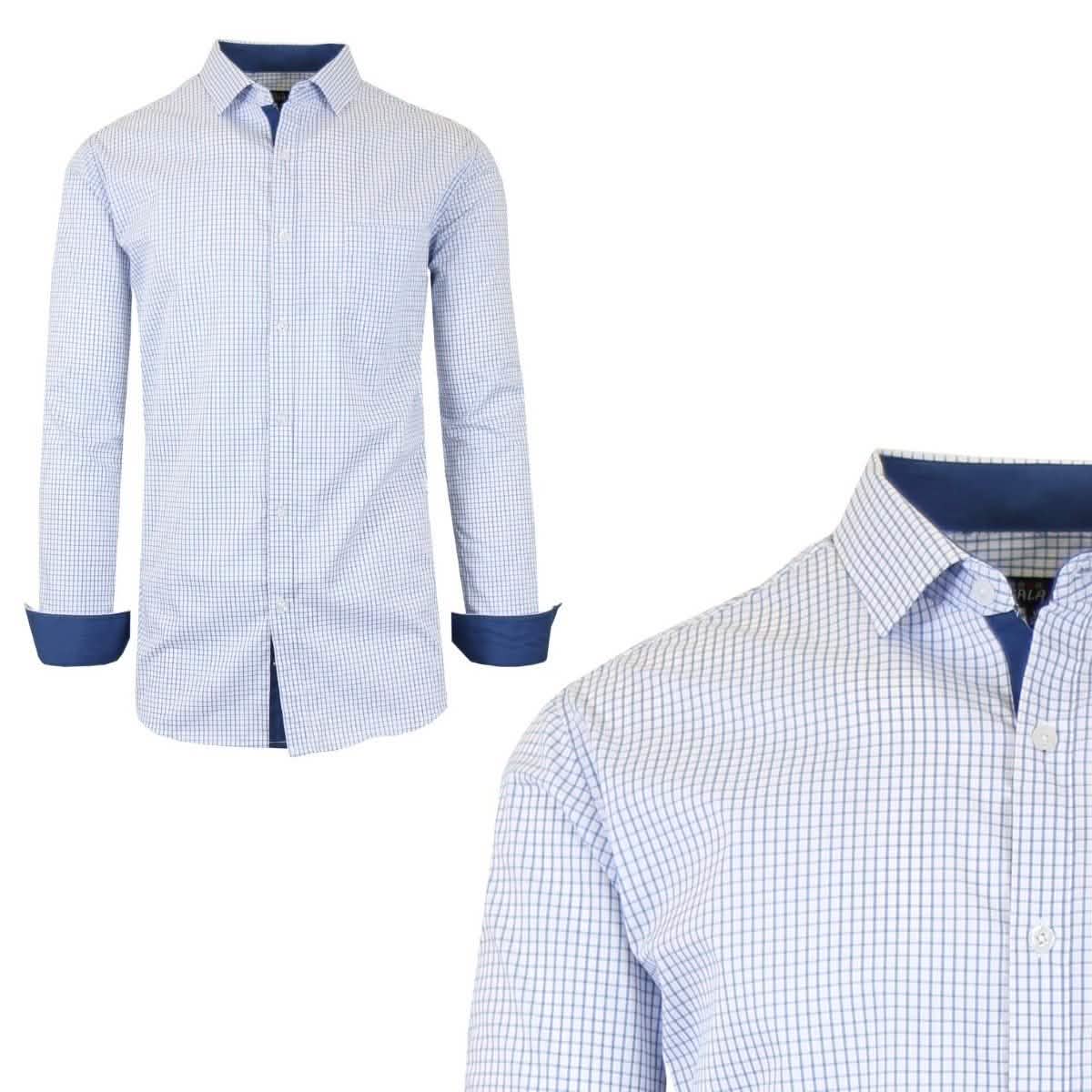 Galaxy by Harvic Herren Langarm Slim-Fit Bedrucktes Hemd