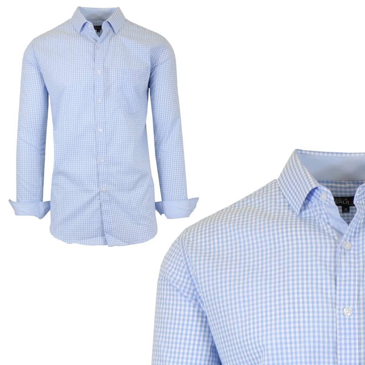 Galaxy by Harvic Herren Langarm Slim-Fit Bedrucktes Hemd