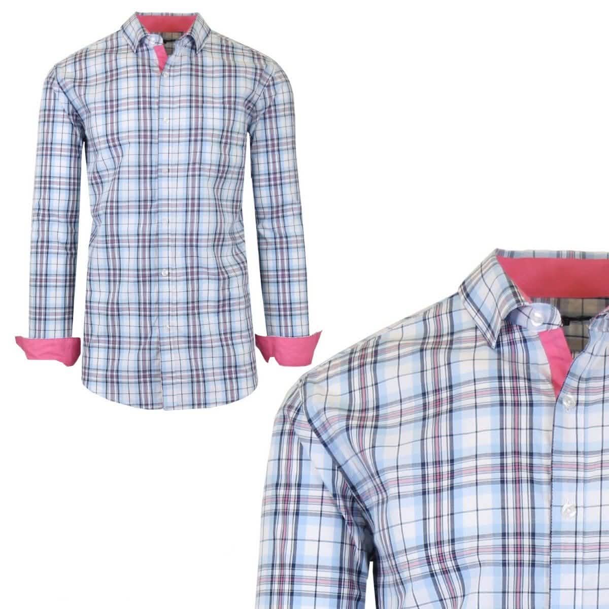 Galaxy by Harvic Herren Langarm Slim-Fit Bedrucktes Hemd