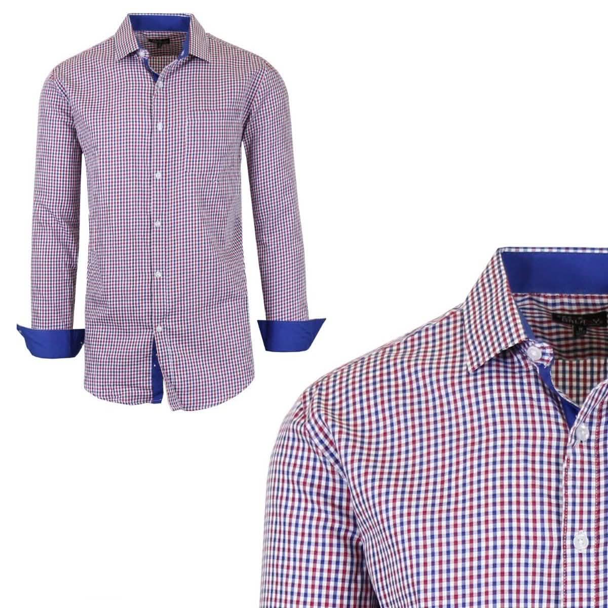 Galaxy by Harvic Herren Langarm Slim-Fit Bedrucktes Hemd