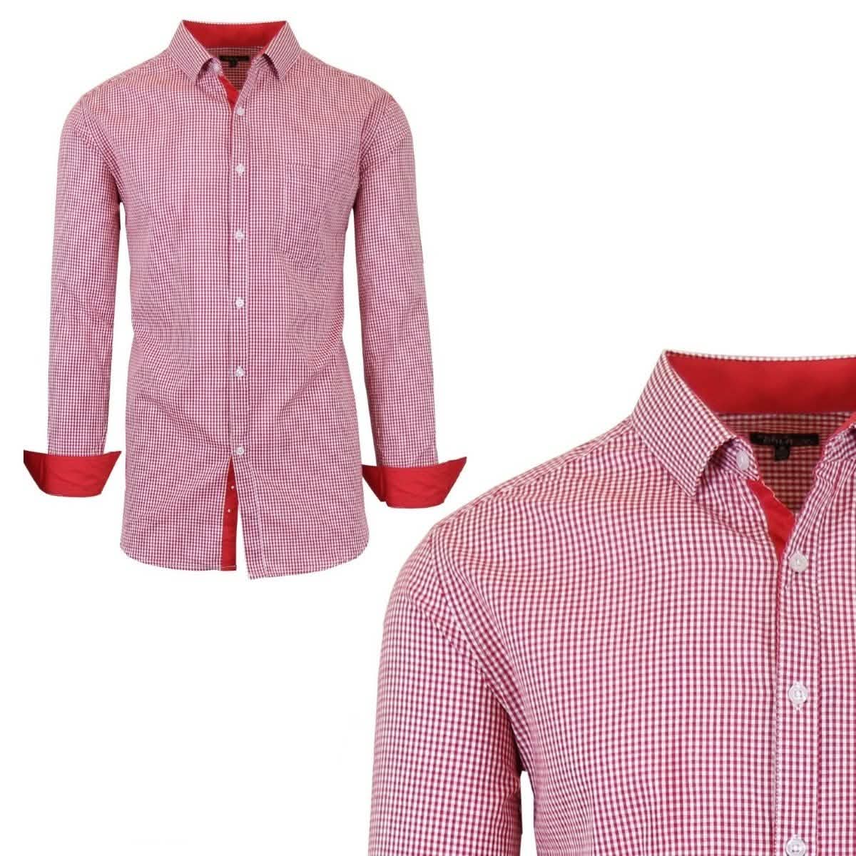 Galaxy by Harvic Herren Langarm Slim-Fit Bedrucktes Hemd