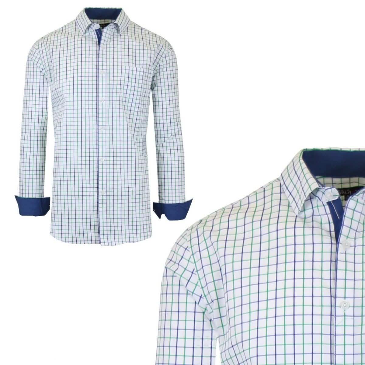 Galaxy by Harvic Herren Langarm Slim-Fit Bedrucktes Hemd