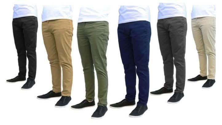 Galaxy by Harvic Herren Slim Fit Baumwoll-Stretch Chinos – Verschiedene Größen