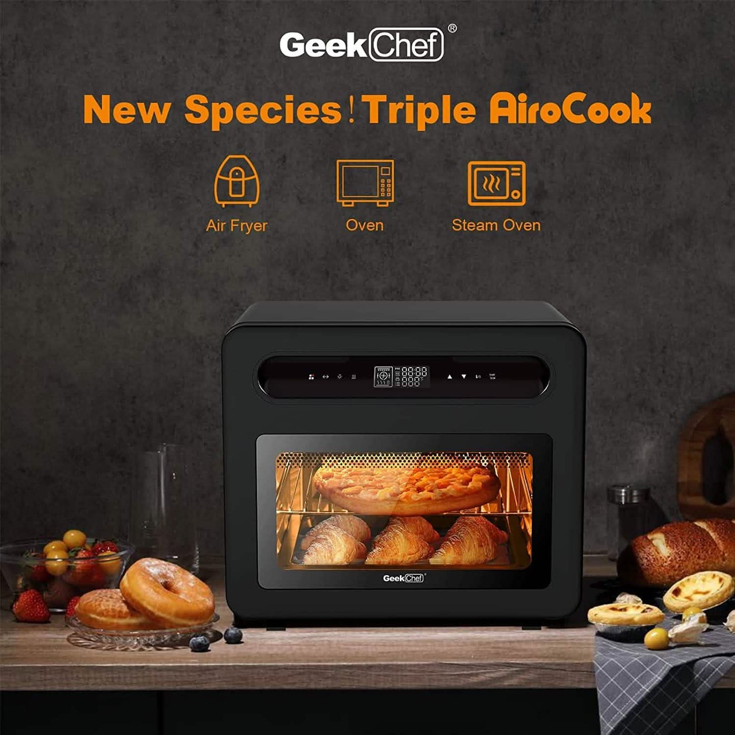 Geek Chef Heißluftfritteuse mit Backofenfunktion