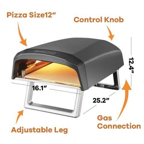 Geek Chef Outdoor-Pizzaofen, Pizza-Grill, 12 Zoll, tragbarer Gasofen