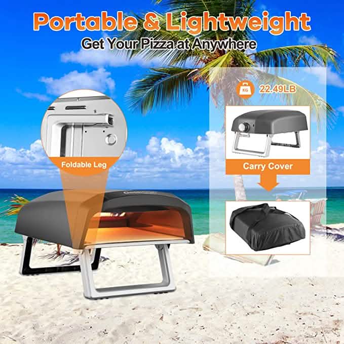 Geek Chef Outdoor-Pizzaofen, Pizza-Grill, 12 Zoll, tragbarer Gasofen