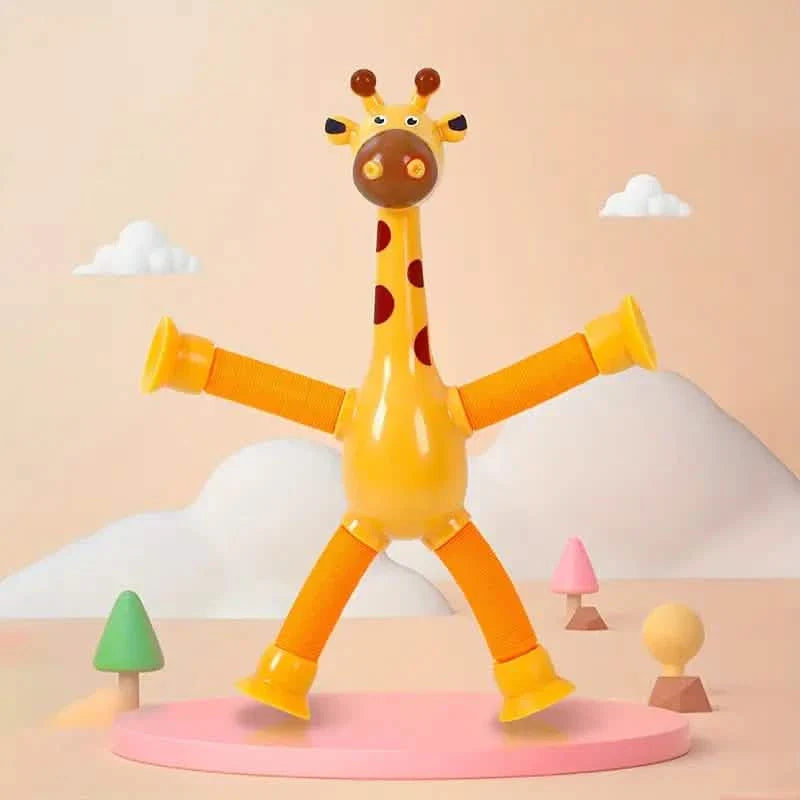 Giraffe Saugnapf Cartoon Kreatives Puzzle-Spielzeug, Dehnbarer Schlauch, Teleskopschlauch, Dekompression