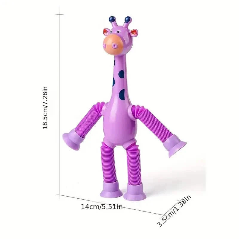Giraffe Saugnapf Cartoon Kreatives Puzzle-Spielzeug, Dehnbarer Schlauch, Teleskopschlauch, Dekompression