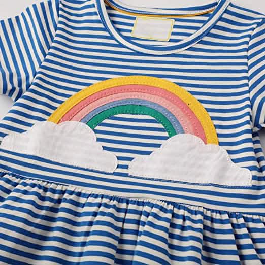 Mädchen-Freizeitkleid aus gestreiftem Baumwolljersey