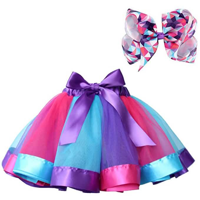 Mädchen-Ballett-Tutu-Rock aus mehrlagigem Regenbogen-Tüll