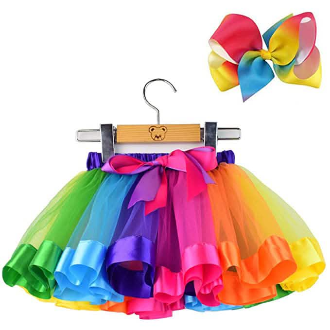 Mädchen-Ballett-Tutu-Rock aus mehrlagigem Regenbogen-Tüll