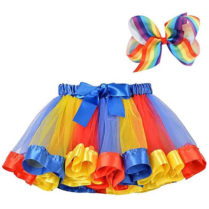 Mädchen-Ballett-Tutu-Rock aus mehrlagigem Regenbogen-Tüll