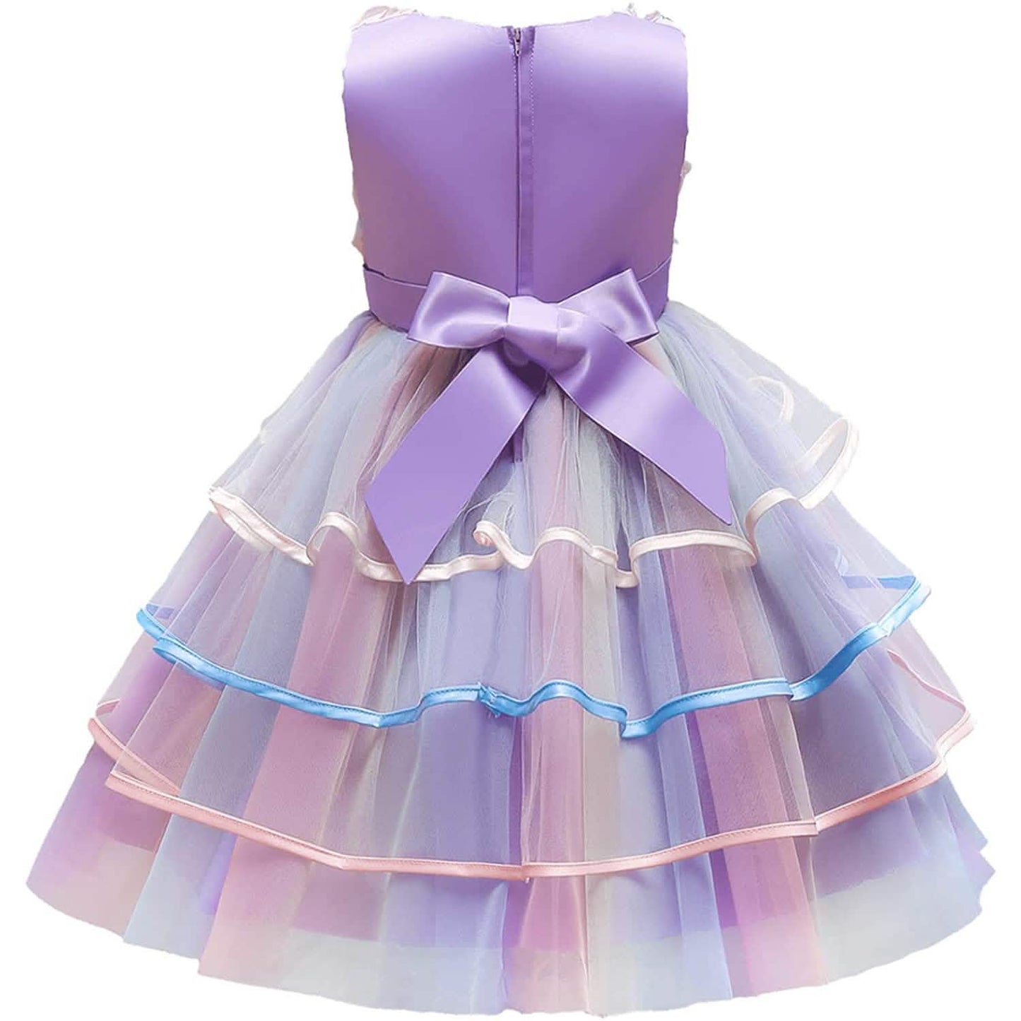 Mädchen Regenbogen Tüll Spitzekleid