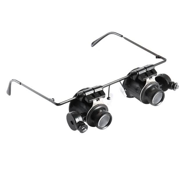 Brillenlupe 20-fach mit weißem LED-Licht