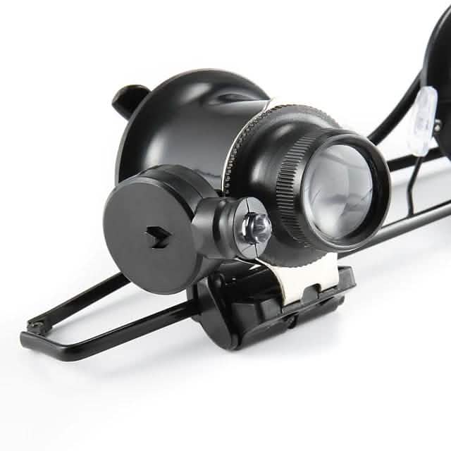 Brillenlupe 20-fach mit weißem LED-Licht