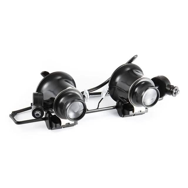 Brillenlupe 20-fach mit weißem LED-Licht