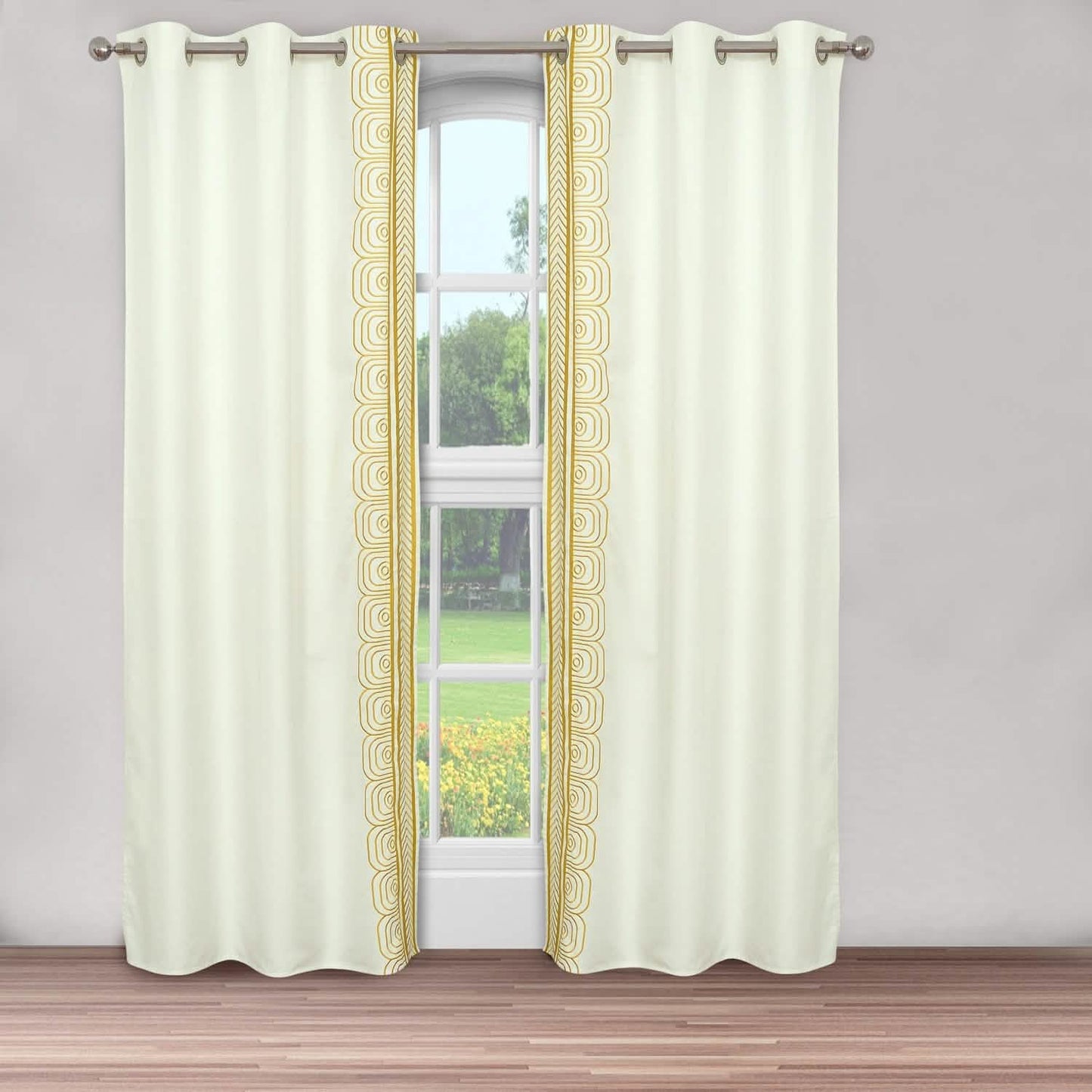 Global besticktes Fensterpaneel-Paar