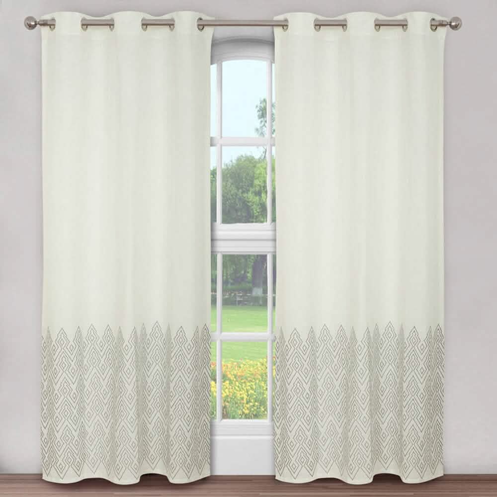 2-teiliges Set: Global Mali besticktes Fenstervorhangpaar