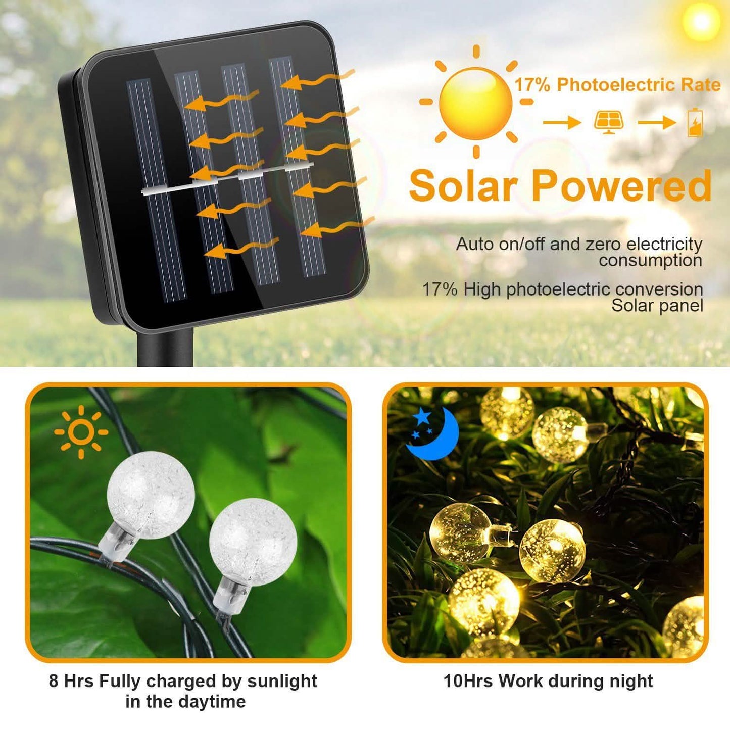 Globe Lichterkette Solar 30 Kugeln