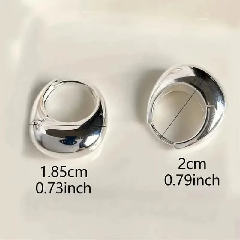 Glänzende klobige Creolen Kupfer Schmuck Vintage Eleganter Stil Weibliche Geometrische Ohrringe