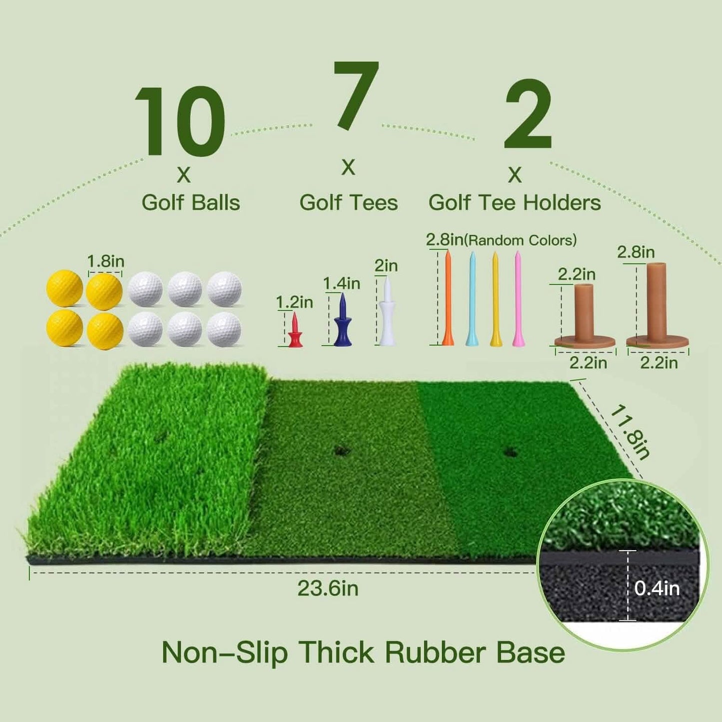 Golf-Trainingshilfen Driving Hitting Nets mit Tri-Turf Golfmatte Zieltuch 10 Golfbälle 7 Golf-Tees 2 Gummi-Golf-Tee-Halter Tragetasche für Indoor- und Outdoor-Sport