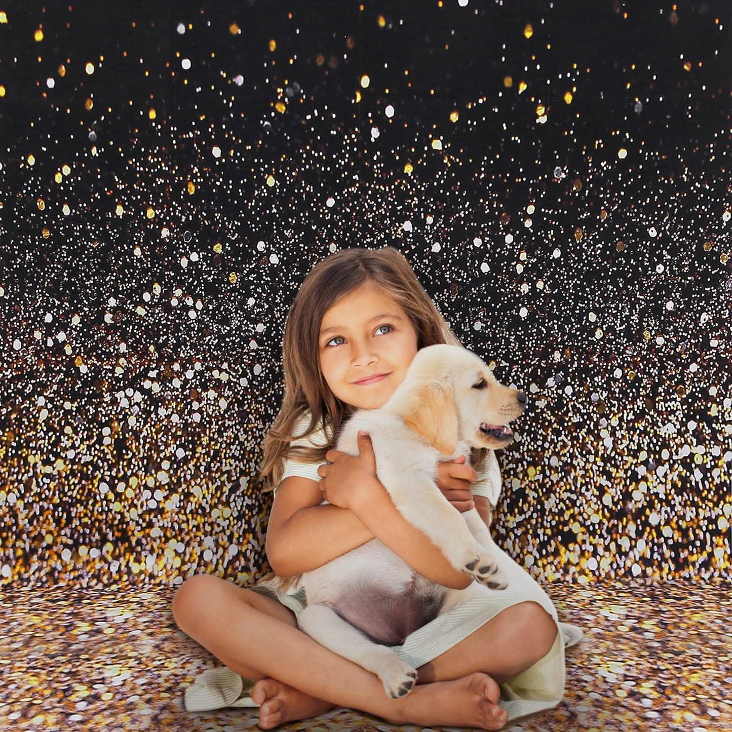 Gradueller Glitzer Schwarz Gold Bokeh Flecken Fotohintergrund