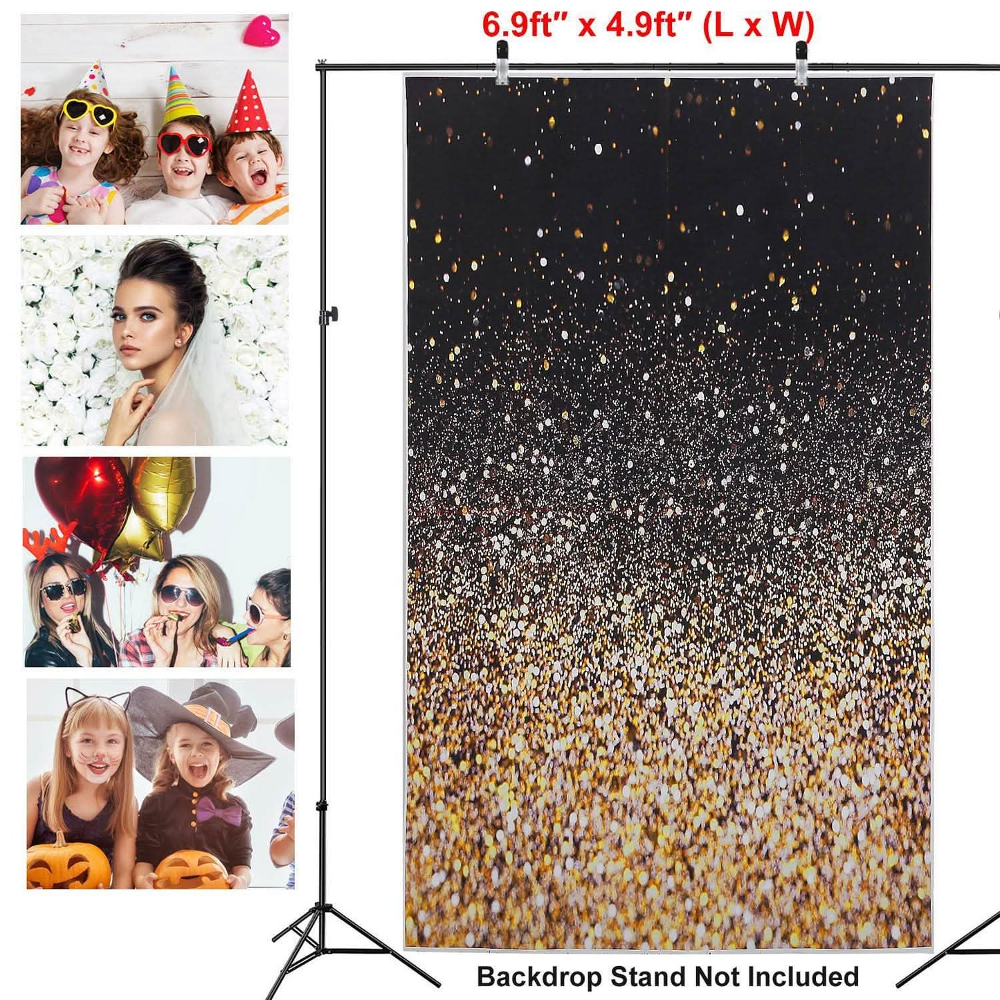 Gradueller Glitzer Schwarz Gold Bokeh Flecken Fotohintergrund