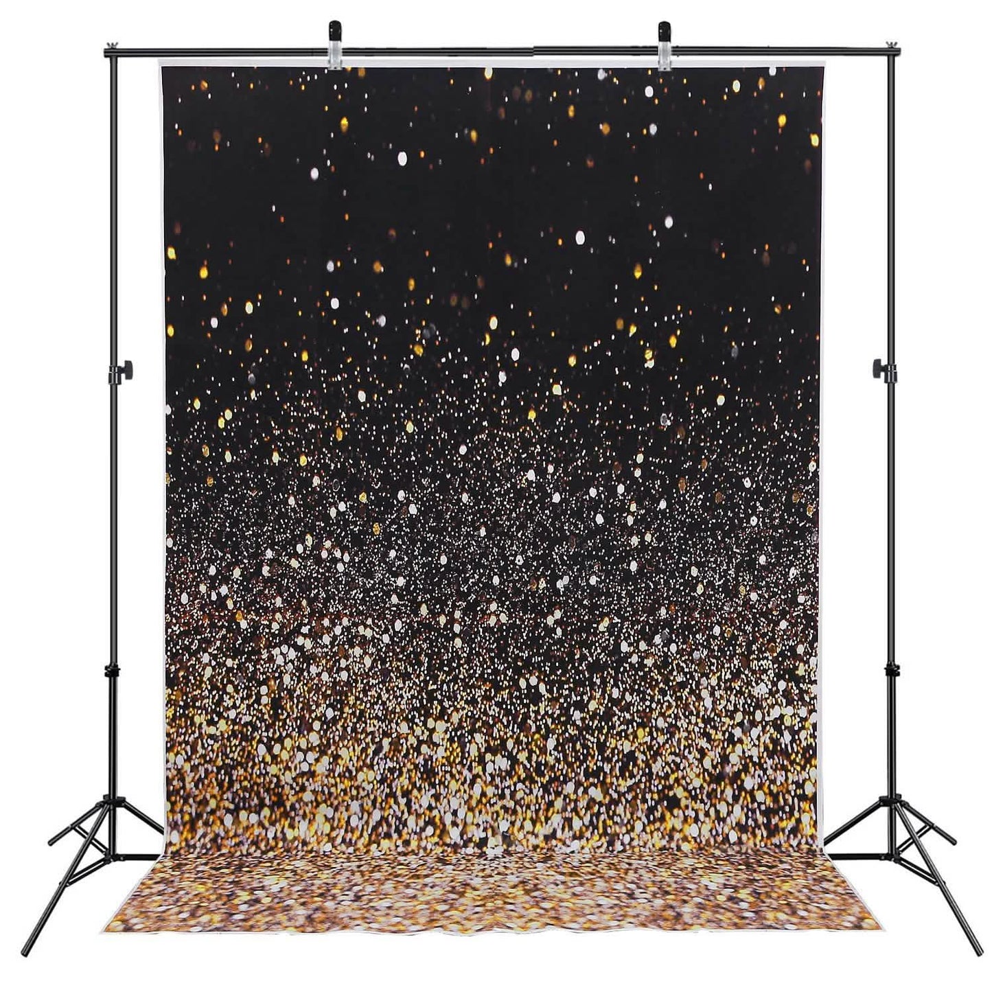 Gradueller Glitzer Schwarz Gold Bokeh Flecken Fotohintergrund