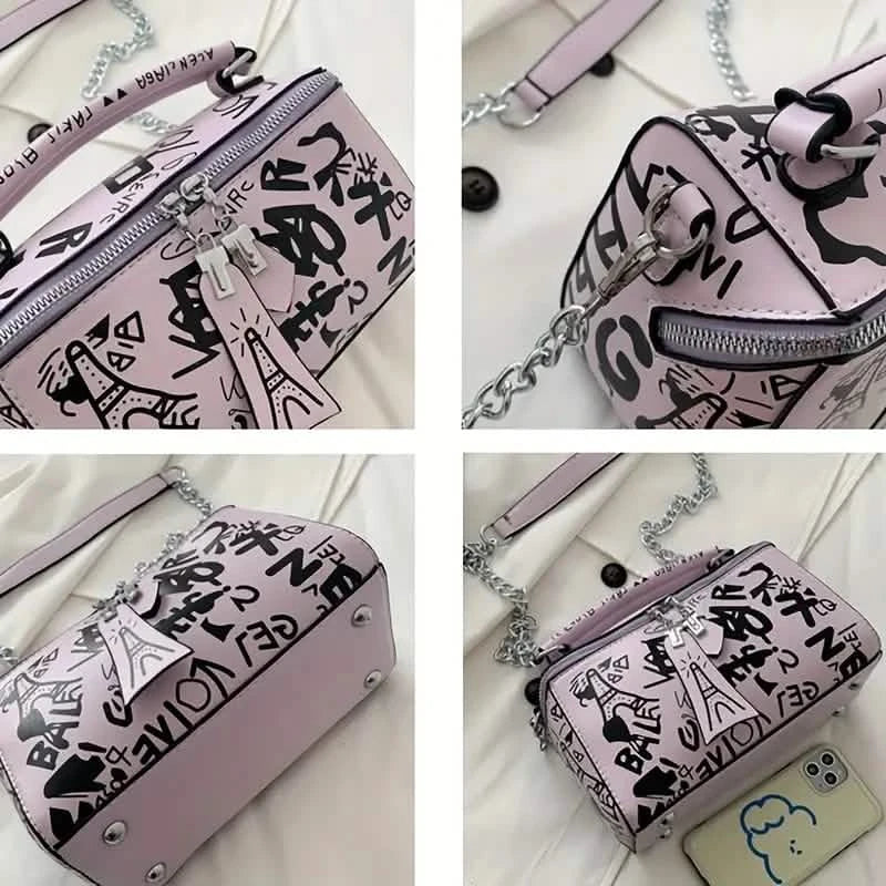 Graffiti Trendige Kette Umhängetasche für Damen