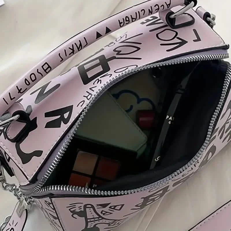 Graffiti Trendige Kette Umhängetasche für Damen