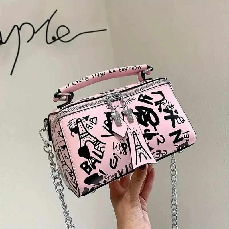 Graffiti Trendige Kette Umhängetasche für Damen