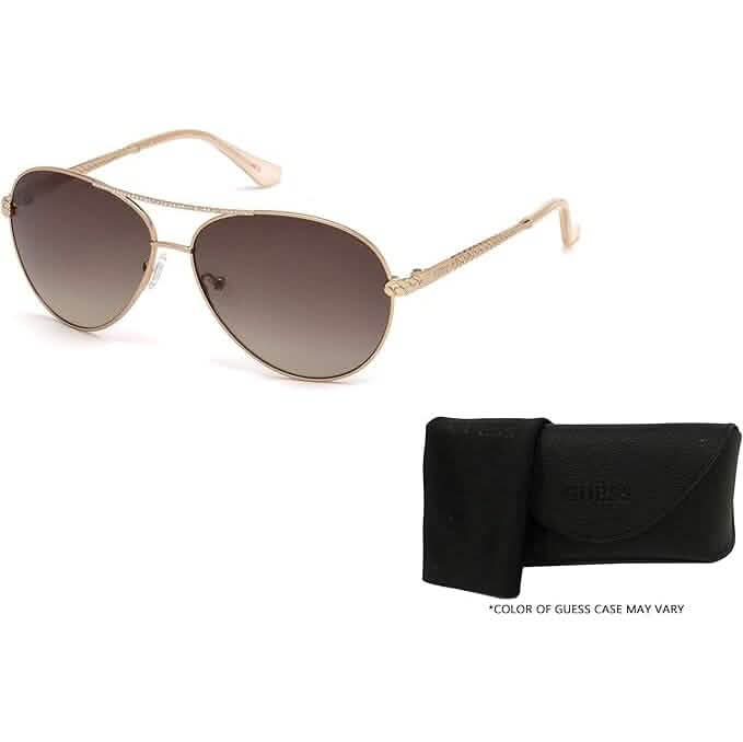 GUESS GU7470-S Piloten-Sonnenbrille für Damen + BUNDLE mit Designer iWear Brillenpflege-Set (Generalüberholt)