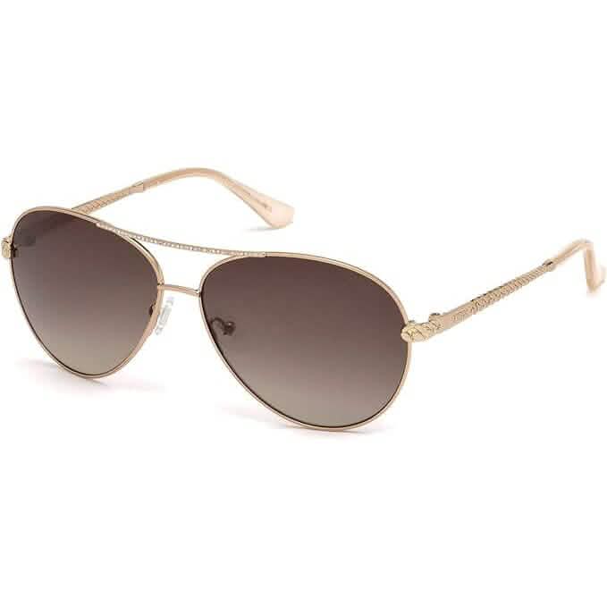 GUESS GU7470-S Piloten-Sonnenbrille für Damen + BUNDLE mit Designer iWear Brillenpflege-Set (Generalüberholt)