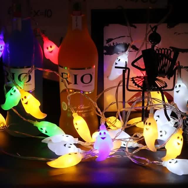 Halloween Niedliche Geist LED Lichterkette Polsterleuchten