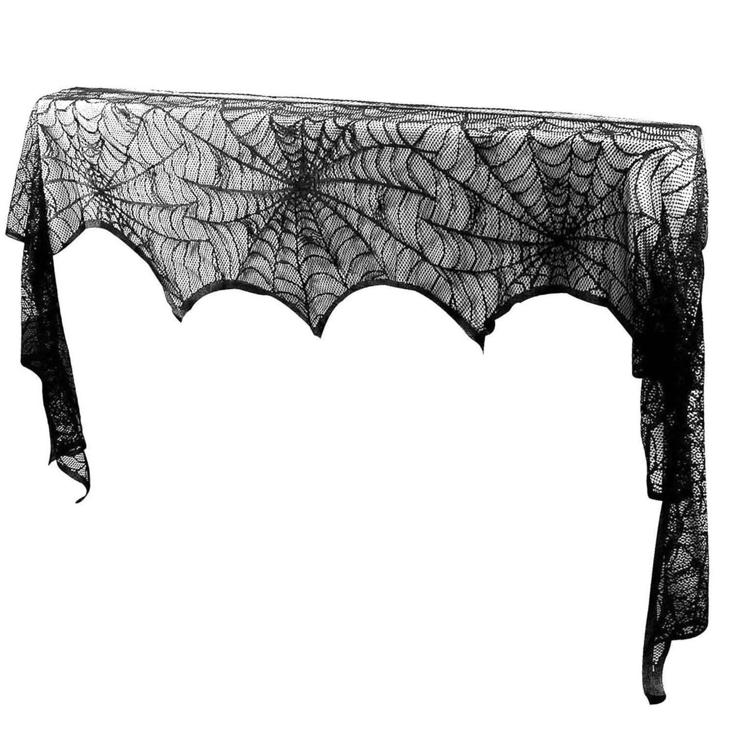 Halloween-Dekoration: schwarzes Spitzen-Spinnennetz