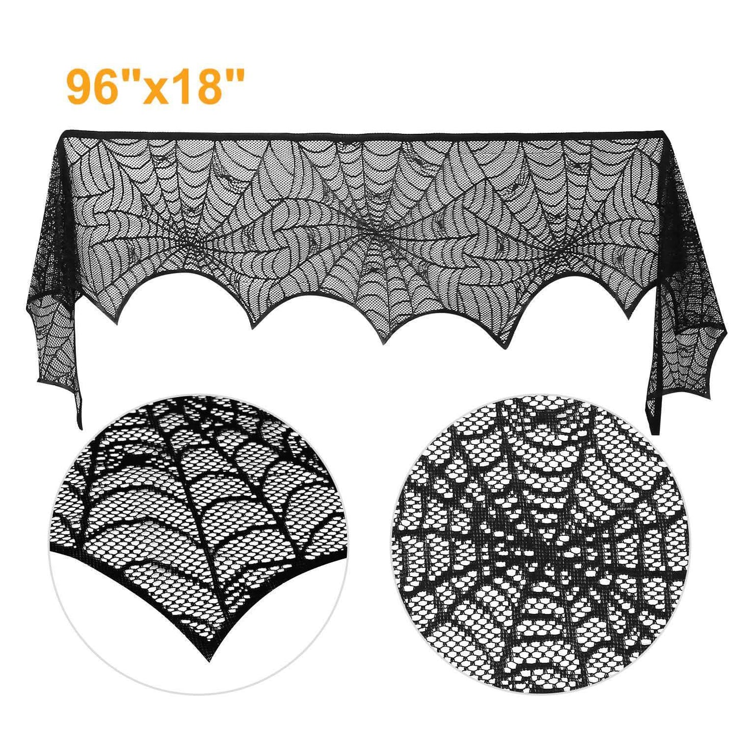 Halloween-Dekoration: schwarzes Spitzen-Spinnennetz