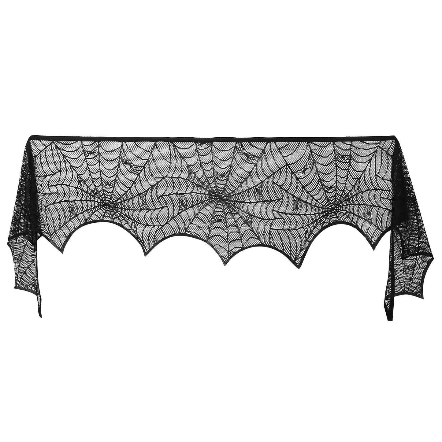 Halloween-Dekoration: schwarzes Spitzen-Spinnennetz