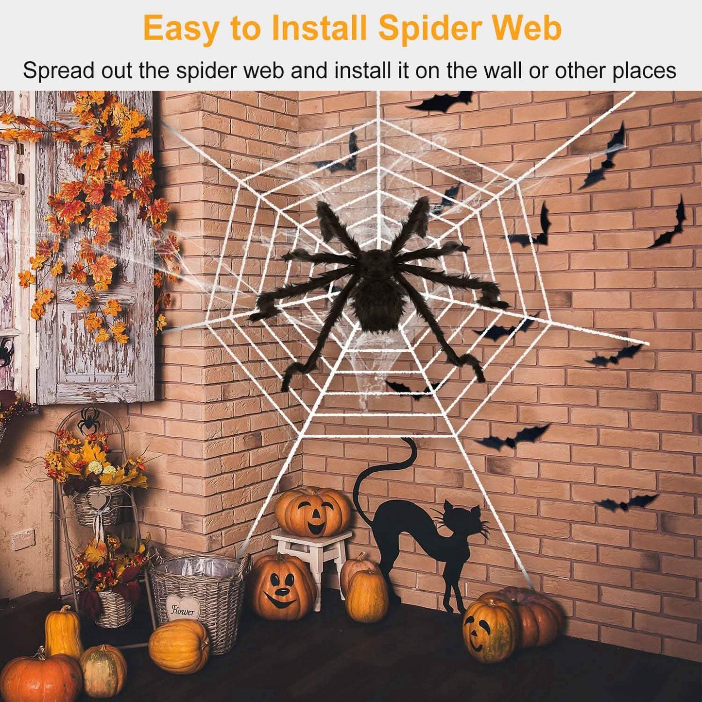 Halloween Dekorationen Spinnen Outdoor Stretch Spinnennetz