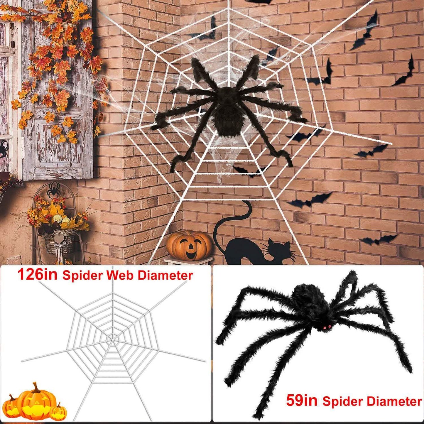 Halloween Dekorationen Spinnen Outdoor Stretch Spinnennetz