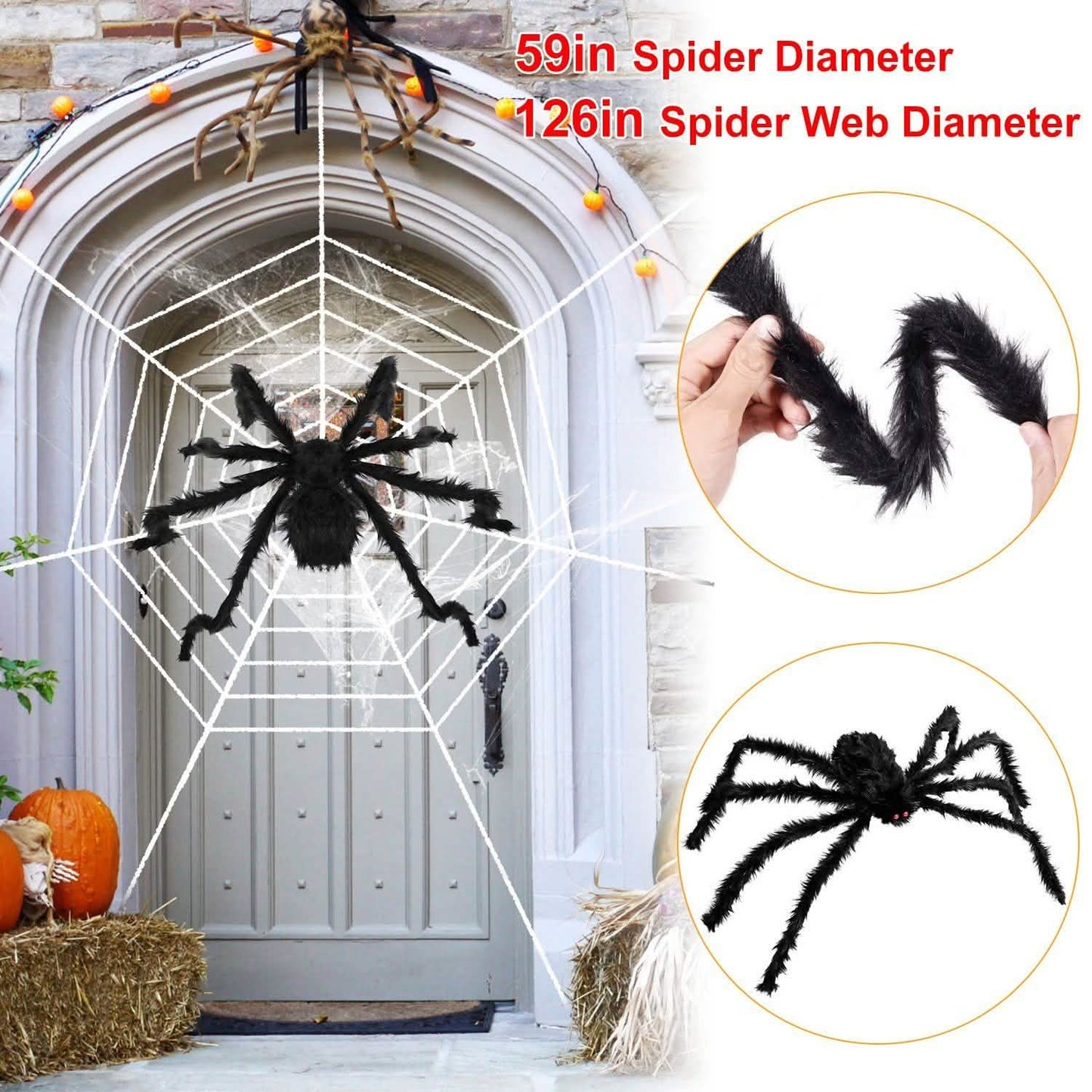Halloween Dekorationen Spinnen Outdoor Stretch Spinnennetz