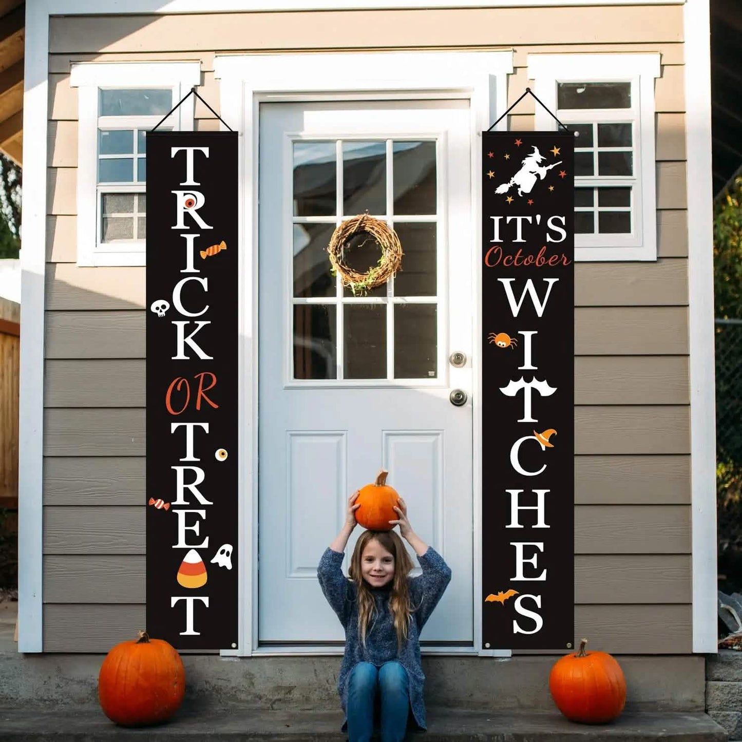 Halloween Veranda Dekoration Oktober Hexe Veranda Banner Dekorationen