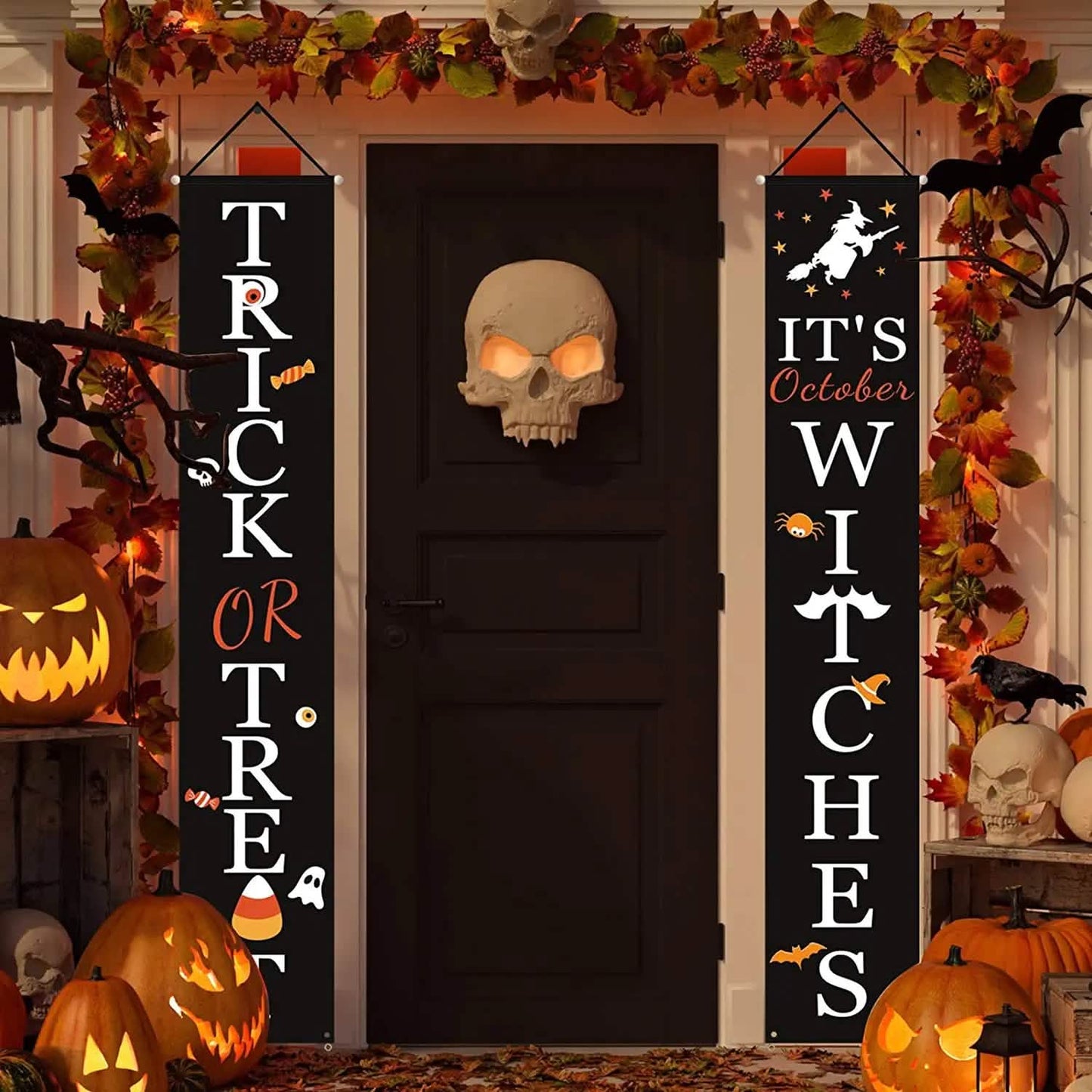 Halloween Veranda Dekoration Oktober Hexe Veranda Banner Dekorationen