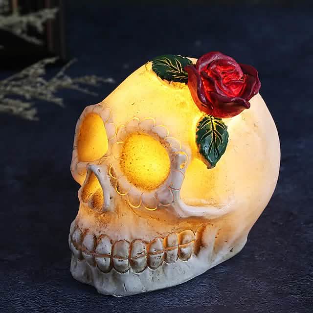 Halloween Harz Totenkopf LED Nachtlicht Dekorative Leuchte