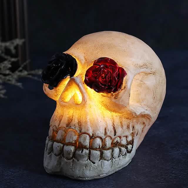 Halloween Harz Totenkopf LED Nachtlicht Dekorative Leuchte