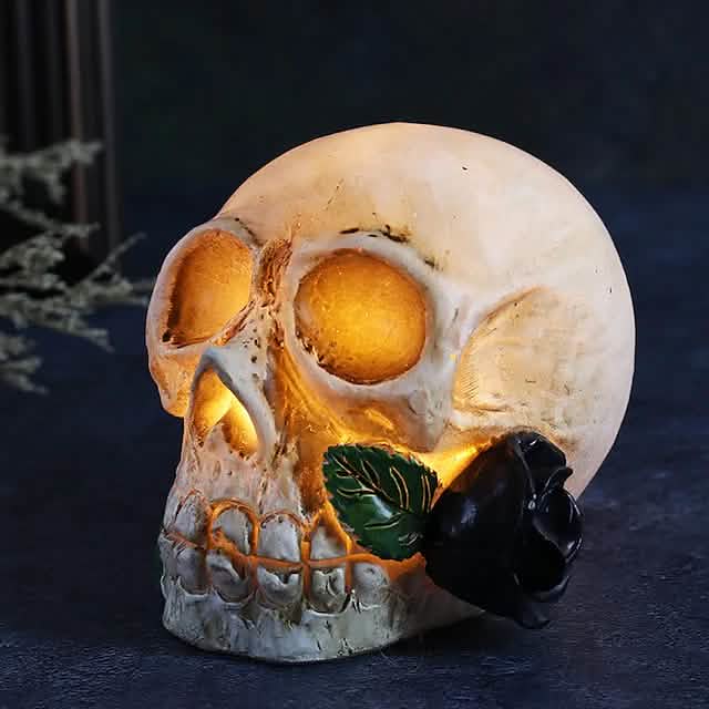 Halloween Harz Totenkopf LED Nachtlicht Dekorative Leuchte